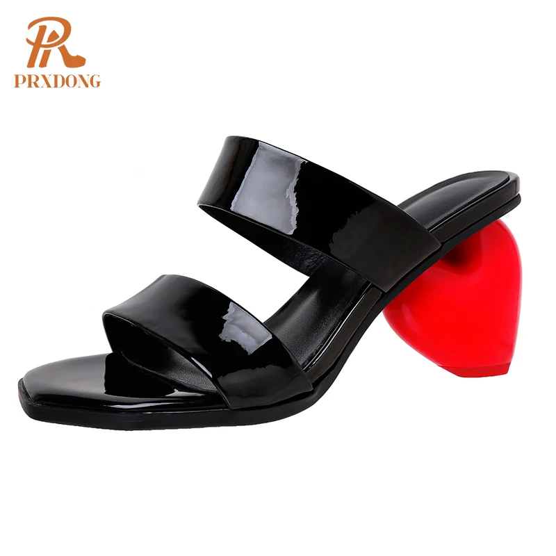 

PRXDONG New Fashion Summer Shoes Sexy High Heels Square Open Toe Black Apricot Dress Party Casual Lady Sandals Big Size 34-43