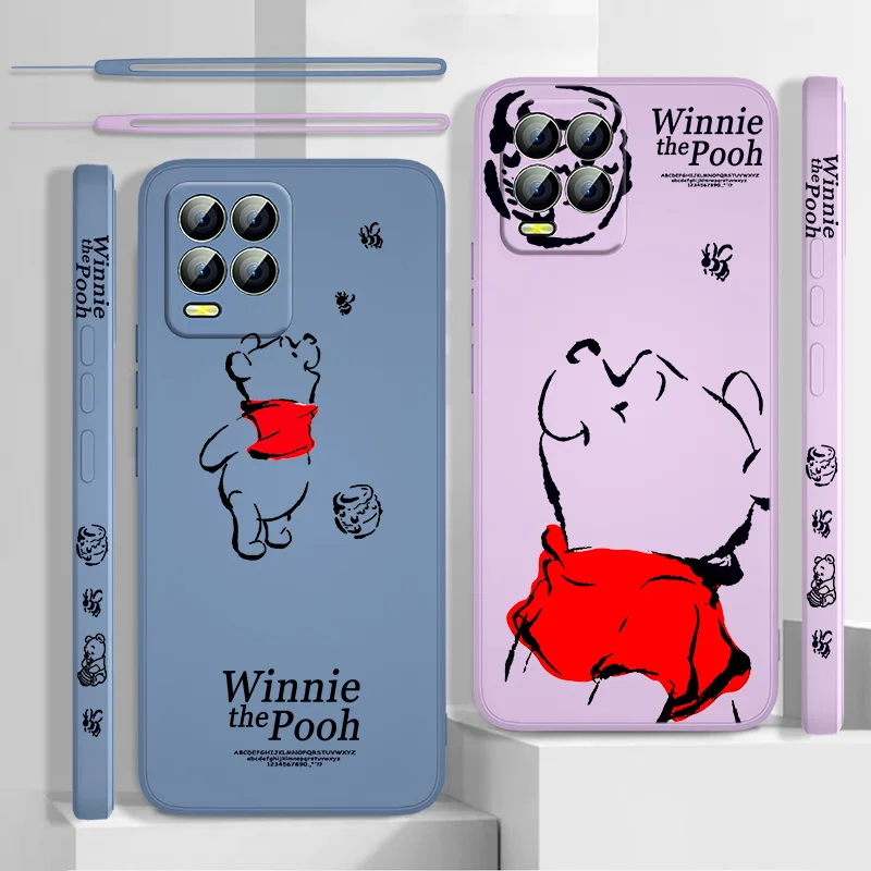 

Cartoon Winnie the Pooh Case For Realme Q3S GT S7 ST S2 C25Y C21Y C11 C17 Narzo 50A 50i 30 Liquid Left Rope Phone Cover