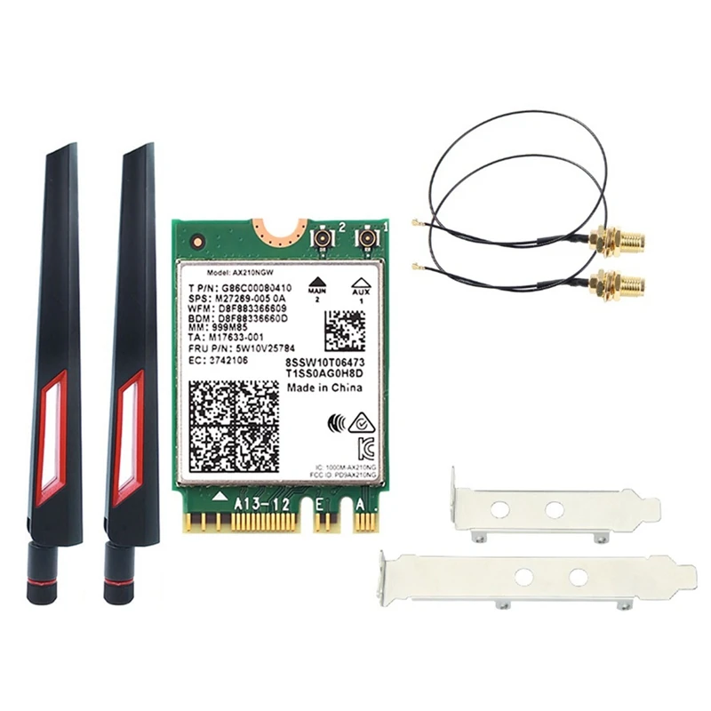 Беспроводная карта Wi-Fi 6E AX210 2400 Мбит/с Bluetooth 5 2 802.11Ax 4G/5 ГГц/6 ГГц AX210NGW с антенной