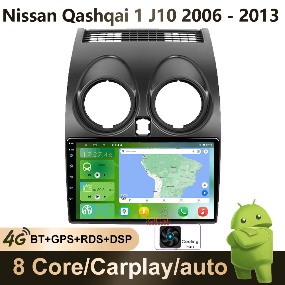 

Автомагнитола iorigin для Nissan Qashqai, мультимедийный видеоплеер на Android 11, с 9 "экраном, GPS, 4G, DSP, RDS, типоразмер 2DIN, для Nissan Qashqai 1 J10, 2006-2013