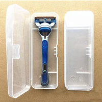new 1pc men universal shaver storage box handle box full transparent travel plastic case boxs eco friendly shaving box