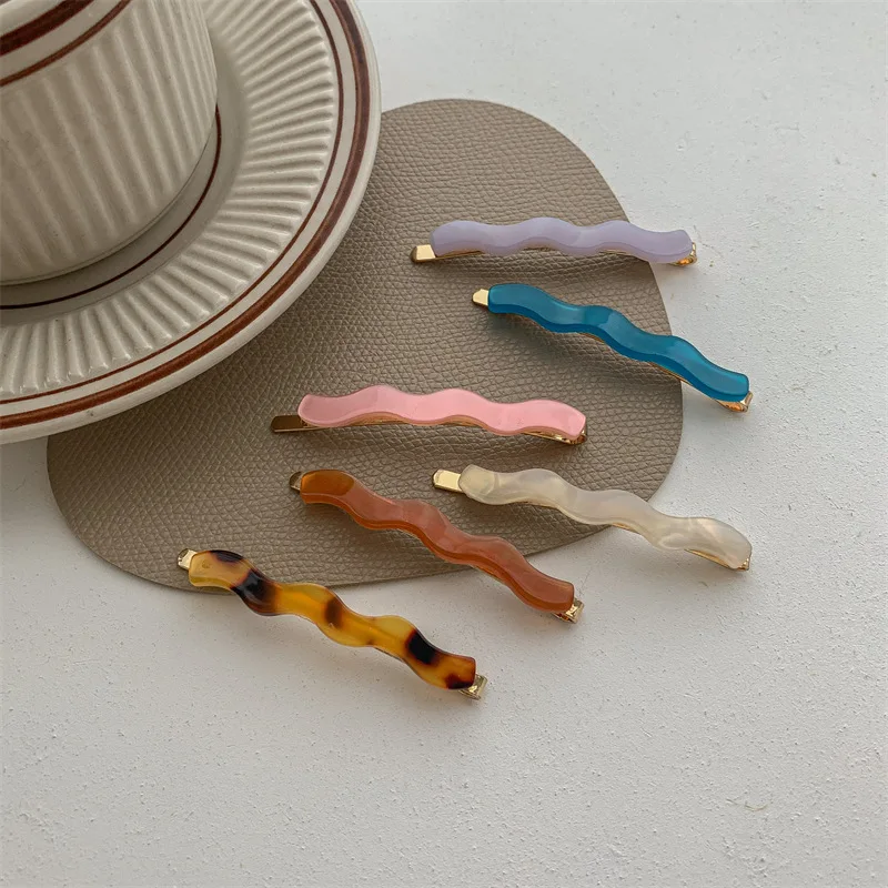 

2pc Kroean Colorful Acetate Solid Hairpin Hairgrip Hair Clips for Girls Women Kids Childs Vintage Crab for Gift Hair Accessories