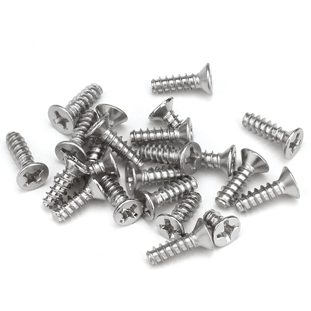 50/500pcs Croix vis à Tête Plate Fraisée queue plate Philips Vis Boulons Nickelé M1.4 M1.7 M2 M2.3 M2.6 M3 M3.5 M4