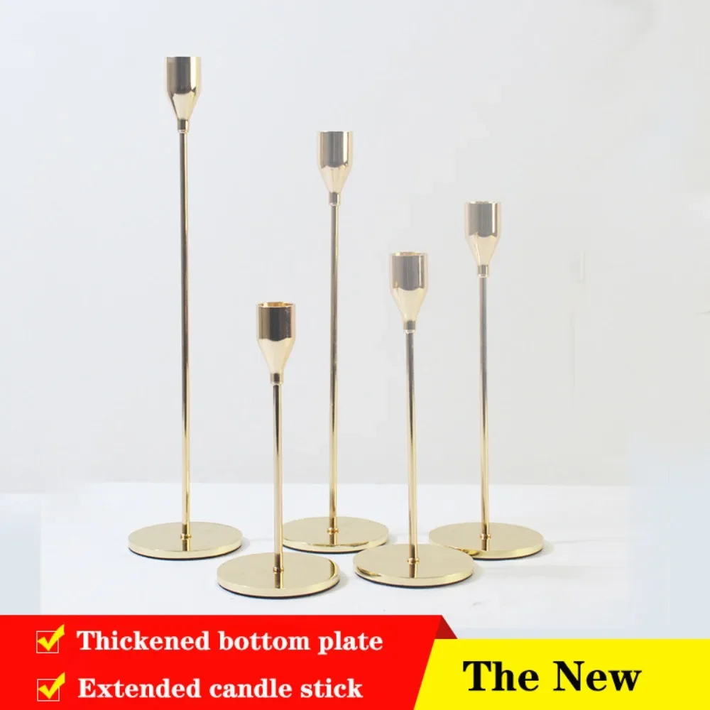 

European-style Candlestick Electroplated Metal Decorative Candlestick Wedding Gift Single-head Candlestick Crafts Ornaments