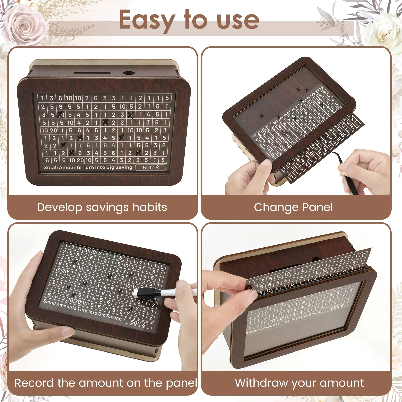 Большой Деревянный Ящик Для Денег Прямоугольная Банка Экономии Со Счетчиком