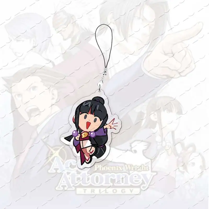Брелоки для мобильных телефонов Ace Attorney Chibi: акриловые подвески с Фениксом Райтом, Майлсом Эджвортом, Аполло Джастисом, маленькие кулоны-цепочки для телефона (art.: 3920db60dcab2) - 3920db60dcab2