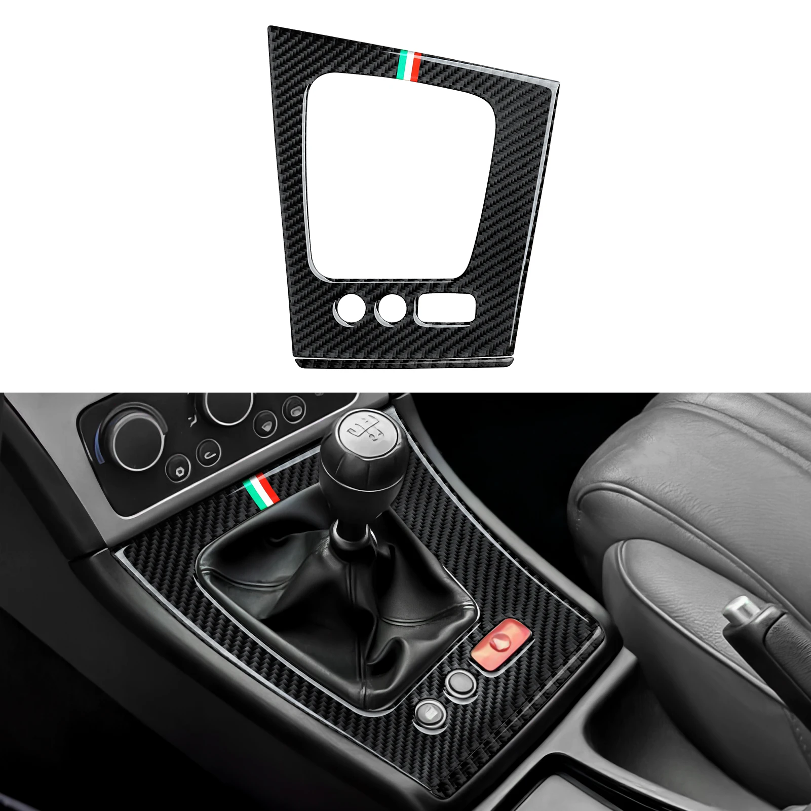 

Для Alfa Romeo 159 (2004-2011) аксессуары для отделки, крышка панели переключения передач центральной консоли автомобиля, внутренние наклейки из углеродного волокна.