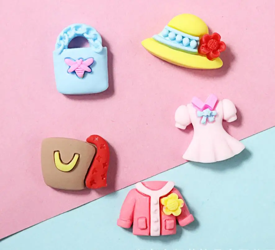 

New Cute Mini Cartoon Clothing Cap Flat Back Resin Cabochons Hairpin DIY Jewelry Craft Decoration Accessories