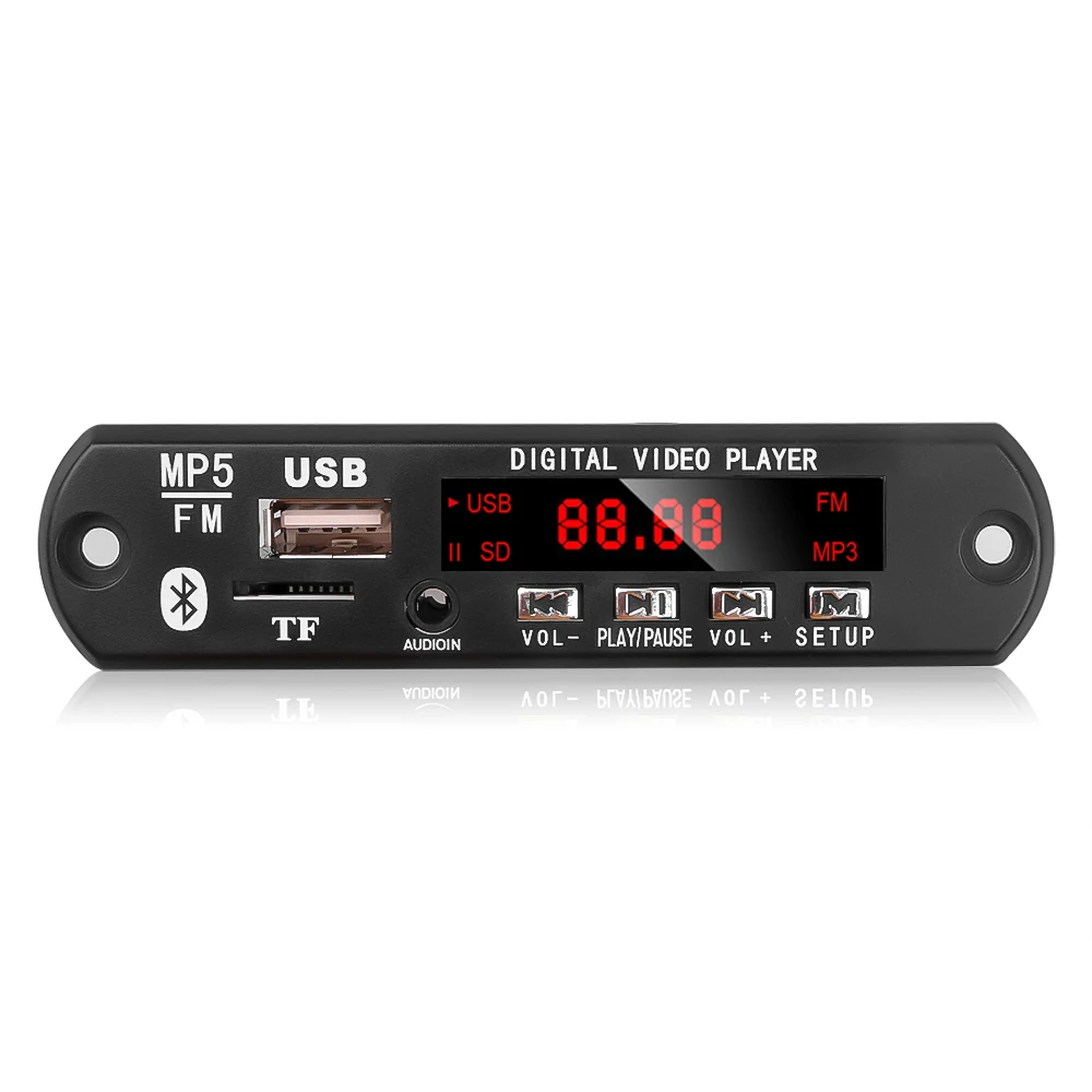 

12V Bluetooth Hands-free MP5 MP3 Car Audio Player Decoder Board MP5 FM HD Video Decoder Board with Bluetooth Remote Control