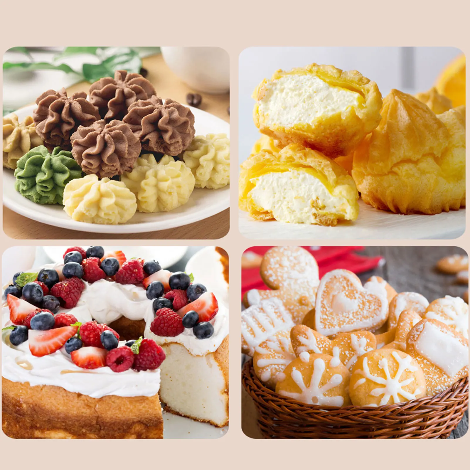 

Cookie Biscuit Press Set Cookie Presses for Baking Cake Decorating Tools DIY Piping Syringe Kit Cake Icing Tool Baking Supplies