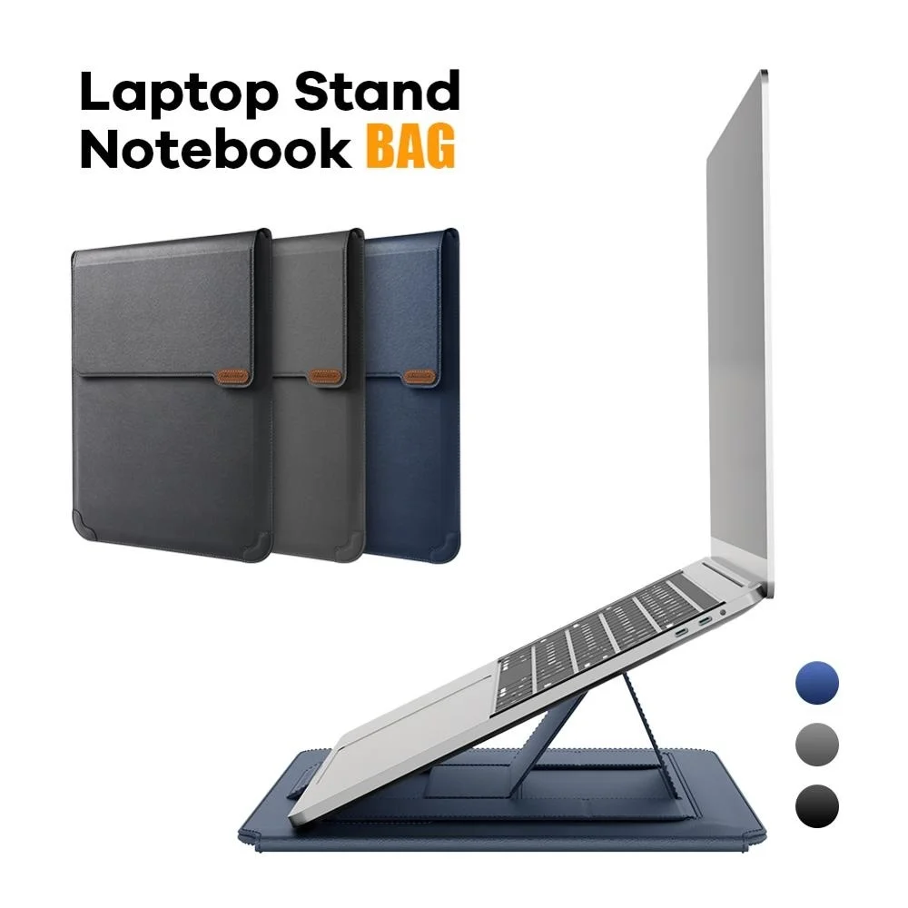 

Laptop Sleeve Bag with Stand For Macbook Air 13 Case For Macbook Pro M1 2021 PU Leather laptop Case For macbook pro 14