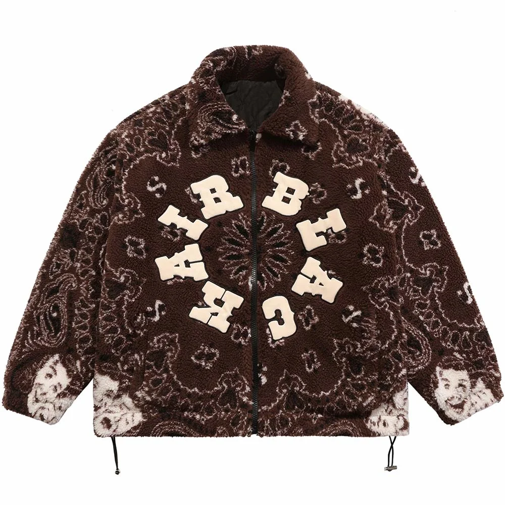 

Мужская винтажная куртка из овечьей шерсти, свободная куртка в стиле хип-хоп