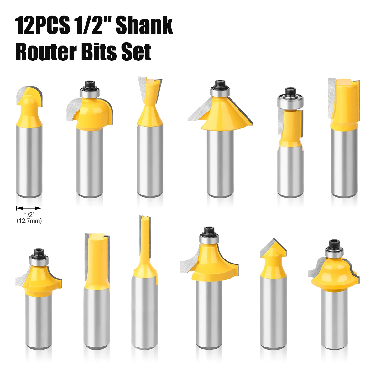 

Набор фрез JGZUI 12 шт., 1/4", 1/2", 6 мм, 8 мм