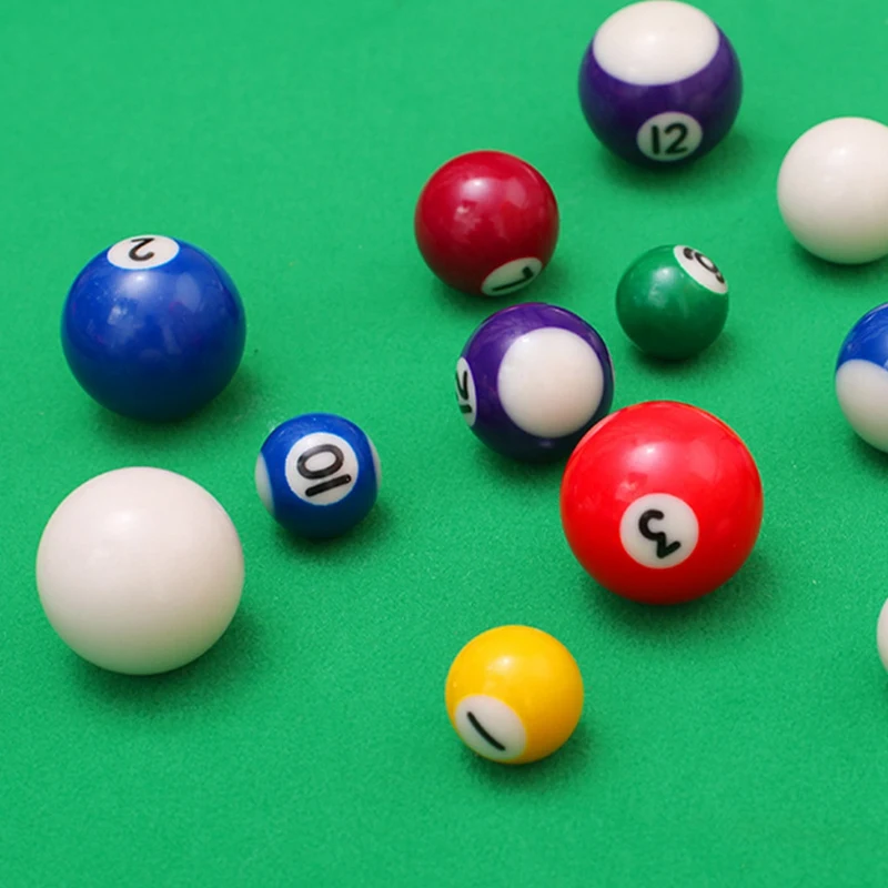 Professional Children Billiards Table Balls Set Resin Small Pool Cue Full 16 Pcs Mini Billiard