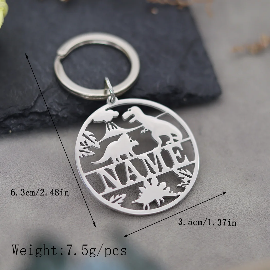 Брелок с динозавром из нержавеющей стали на заказ для женщин и мужчин