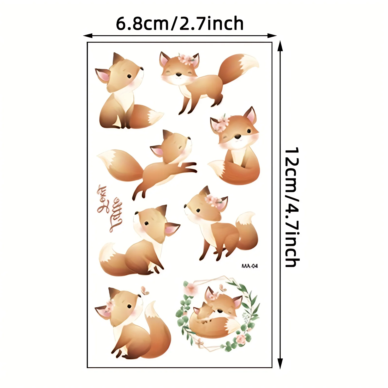 10 шт. временные татуировки с милыми животными наклейки для детей мультяшная лиса
