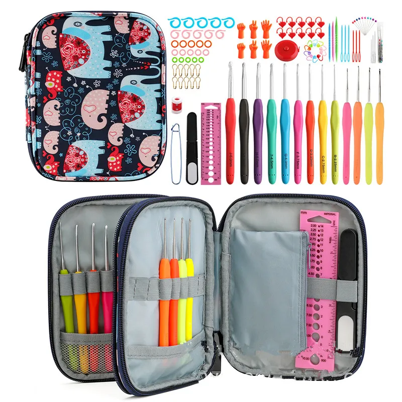 

Набор крючков для вязания, инструменты для вязания, спицы для вязания, большие тупые иглы, пластиковые маркеры для стежки, подарок для семьи ...