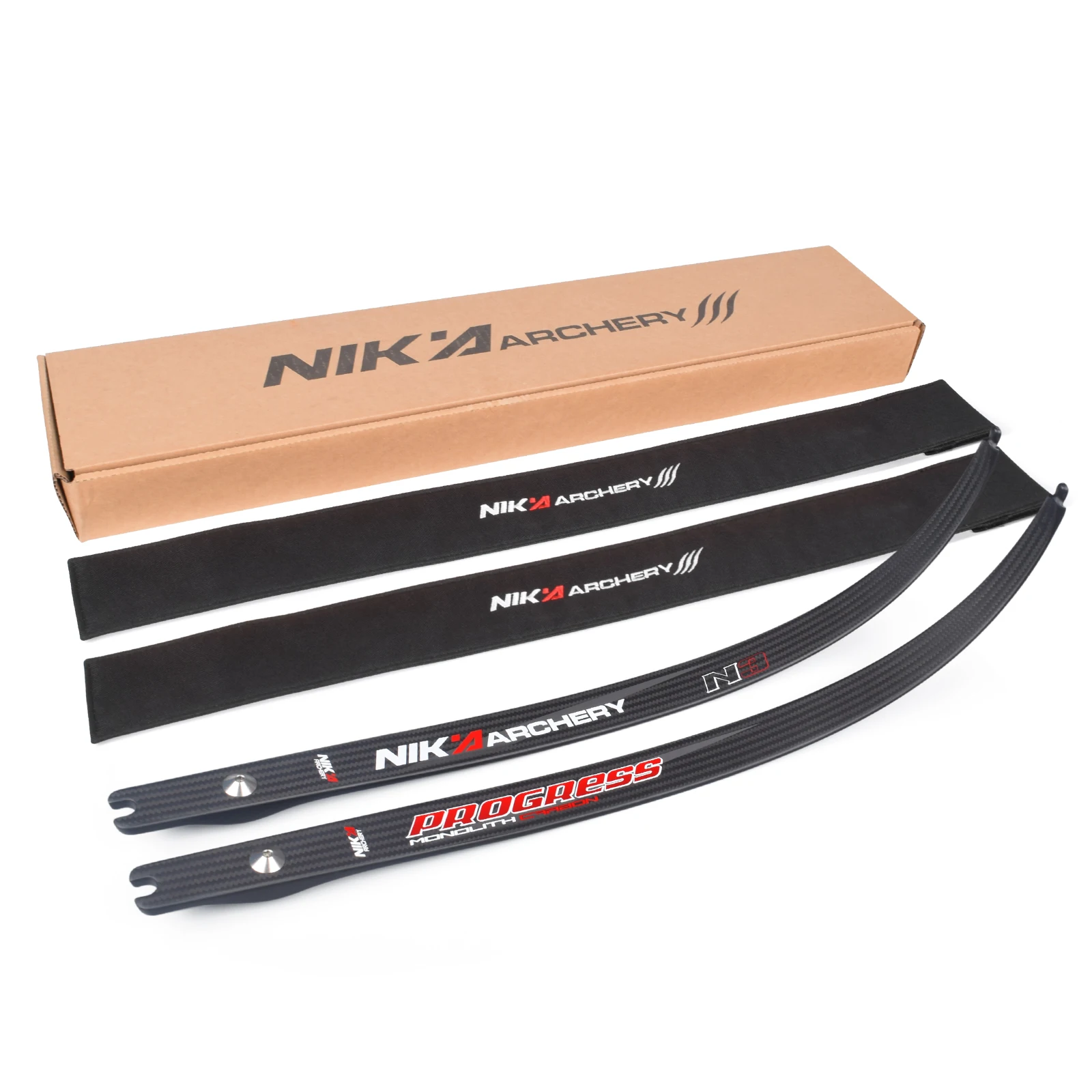 

1 pair NIKA ARCHERY N3 68" Recurve Bow Limbs Progress Series Carbon Fiber Limb 20-46 lbs 55% Carbon fiber content