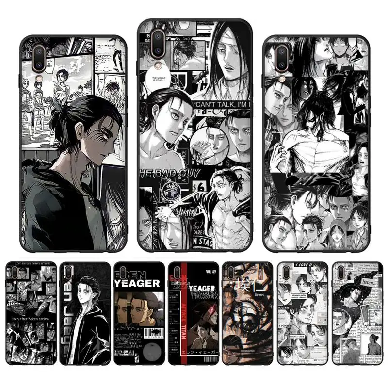 

Anime Attack on Titan Eren Phone Case Case For Oppo Reno Realme C3 6Pro Cover For vivo Y91C Y17 Y19 Funda Capa