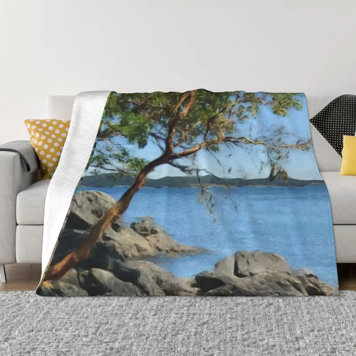 Сцена океана с Arbutus: ультрамягкое одеяло из микрофлиса