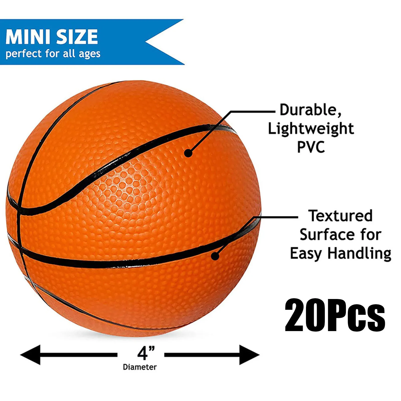 

10/20Pcs Mini Basketball And Inflator ABS Portable Sports Ball Sports Goods Set For Entertainment Flexible Trained Relaxed ..