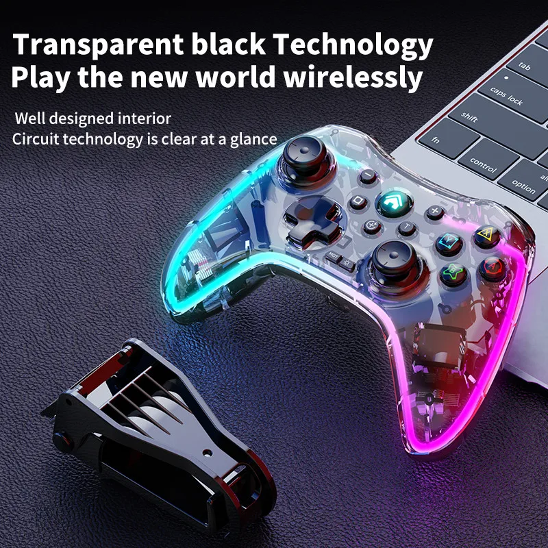 Najtaniej Bezprzewodowy Zestaw Słuchawkowy BT Kontroler Go Gier Gamepad Joystick Do Przełącznik PS3 PS4 Android PC Przezroczysty Kryształ Gamepad Dla Przełącznik NS Kontroler