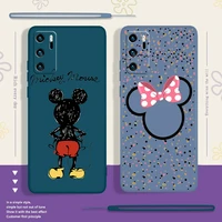 minnie mickey cute for huawei p 50 40 30 20 smart 2021 2019 lite pro plus liquid rope silicone soft phone case cover