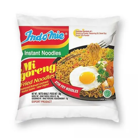 Оригинальная декоративная наволочка Indomie со вкусом лапши из полиэстера и льняной бархатной ткани на молнии, декоративная подушка для комнаты