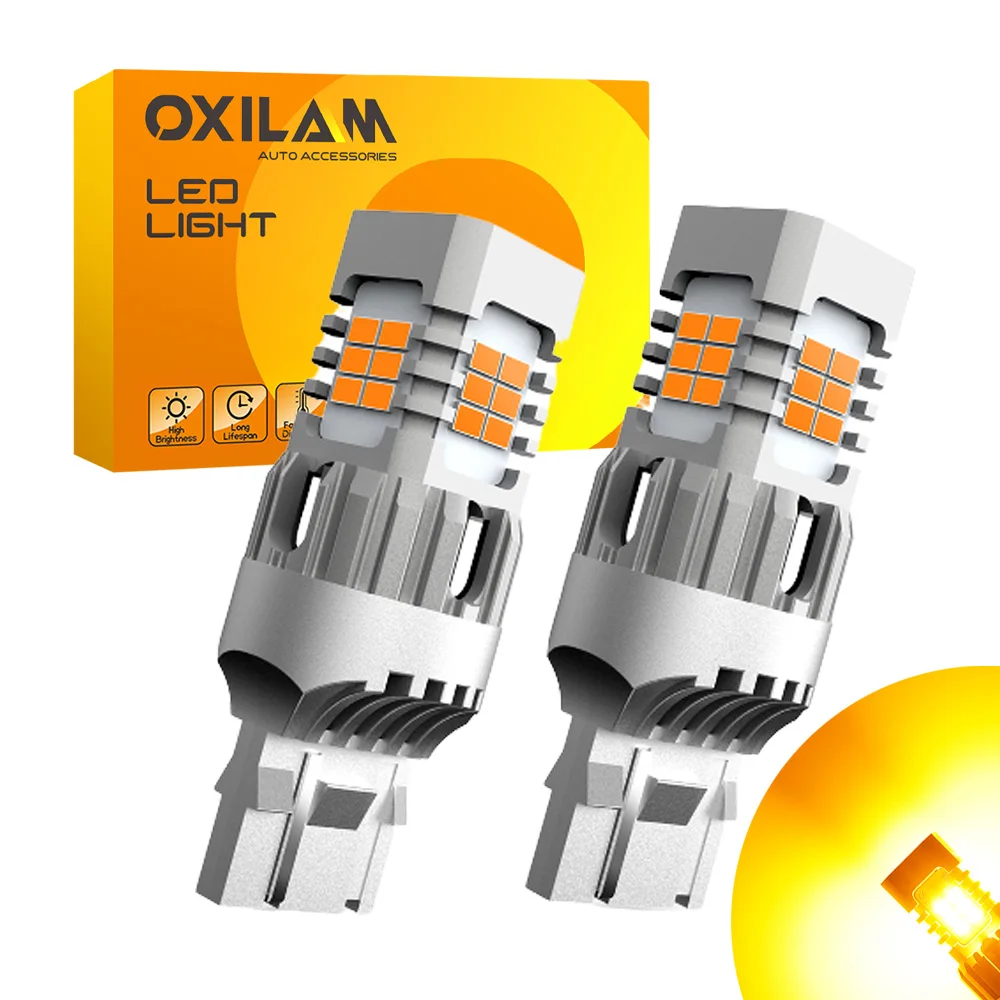 

OXILAM 2 шт. T20 светодиодный без гипервспышки WY21W W21W 7440 7444NA светодиодная лампа Canbus без ошибок сигнальная лампа 3020 SMD автомобильный свет янтарный желтый
