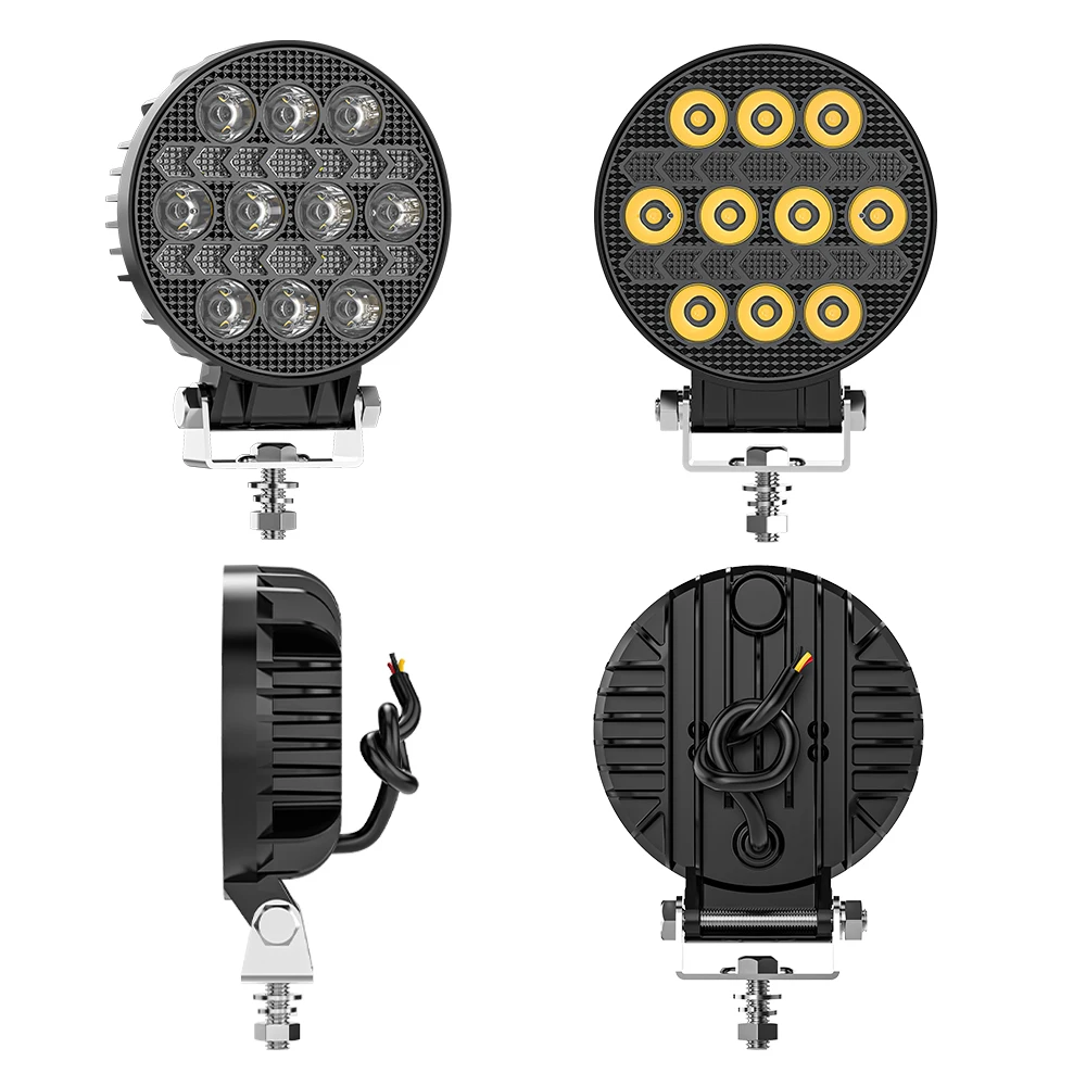 LupuAuto 4-дюймовые Круглые Светодиодные Рабочие Фары Желтые Дневные Ходовые Огни