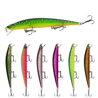 minnow fishing bass lure with 3 hooks floating artificial hard crankbait fishing tackle bass trolling fishing set of wobblers