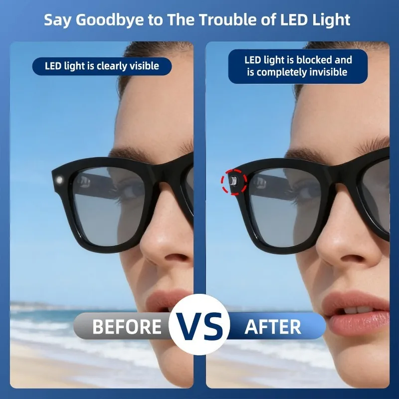 Новые умные очки: Светозащитная накладканакладка для блокировки света с LED-подсветкой для Ray-Ban Meta WayfarerSkylerHeadliner Gen1 2Oakley Meta HSTN (art.: 3920db51ac136) - 3920db51ac136