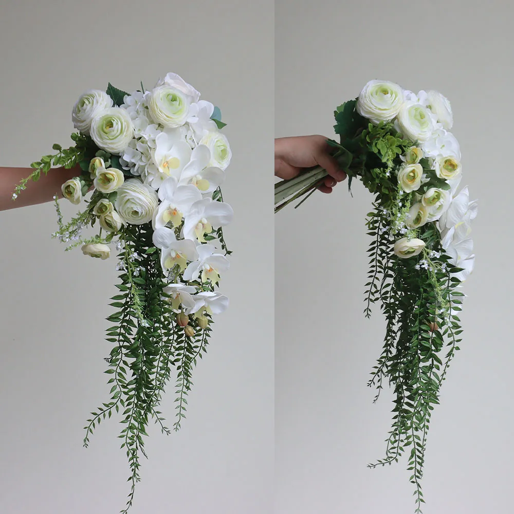 Букет невесты с буканом имитация цветка свадьба искусственный цветок реквизит