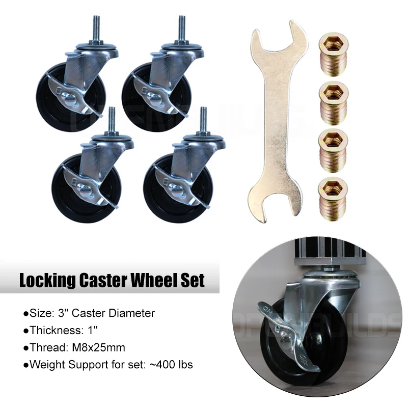 Комплект блокирующих колес для мебели сверхмощное колесо V-Slot линейных рельсов