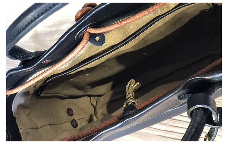 Fashion luxury natural genuine leather men women's black handbag casual designer handmade real cowhide shoulder messenger bag