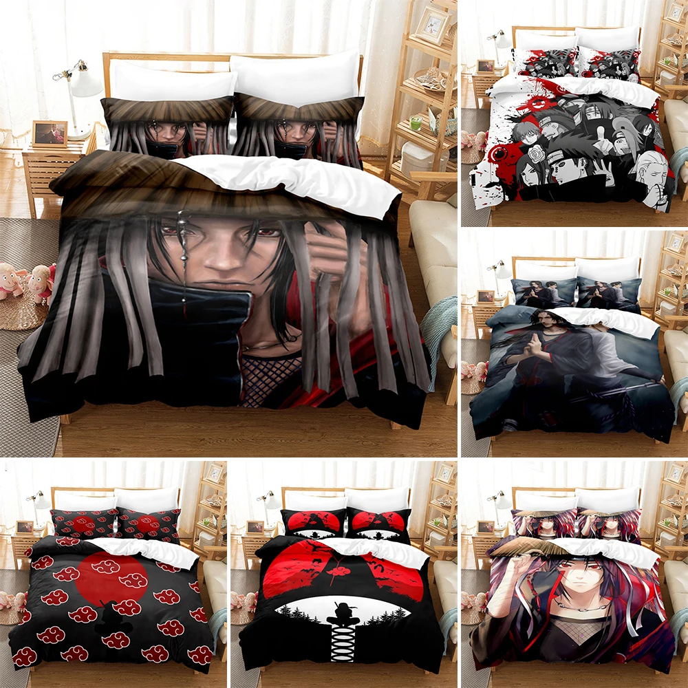 

Japan Anime Polyester Comforter Cover Queen King Size Ninja Uzumaki Narutoes Bedding Set For Boys Teens Bedroom Bedclothes 2/3Pc