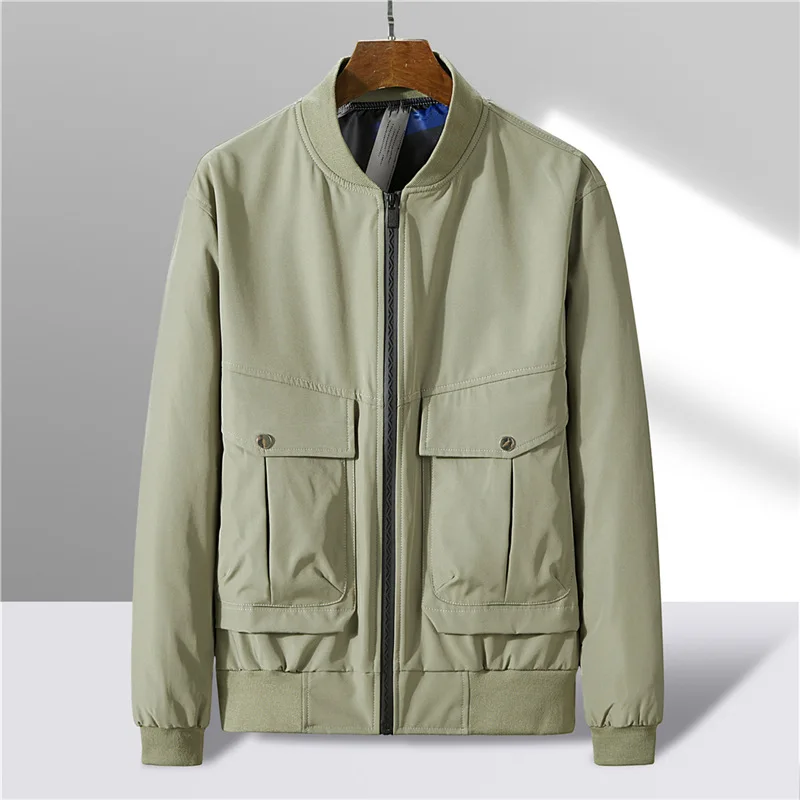 

For 2023 New Year Spring Autumn Cargo Khaki Black Coat Men'S OverSize 8XL 9XL Zip Up Brand Fashion Tactics Military Jackets