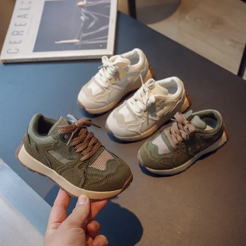 

Spring Autumn Girls' New Mesh Breathable Shallow Mouth Comfortable Soft Sole Casual Small White Shoes Baby Round Toe Flat Shoes