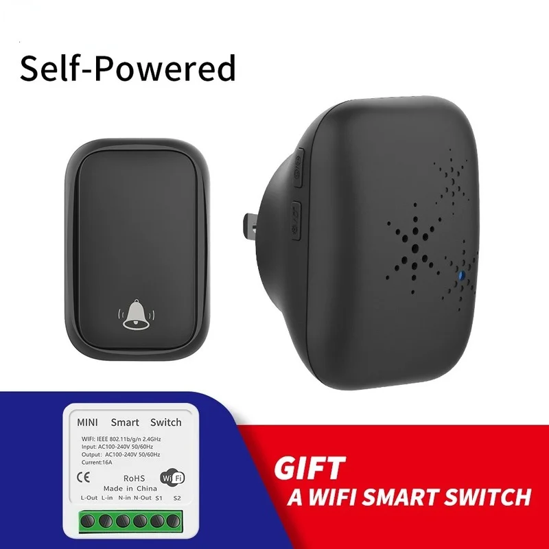 

Home Music Wireless Doorbell Self-powered Doorbell Long-distance Rainwater Wireless Remote Control Doorbell Free Shipping