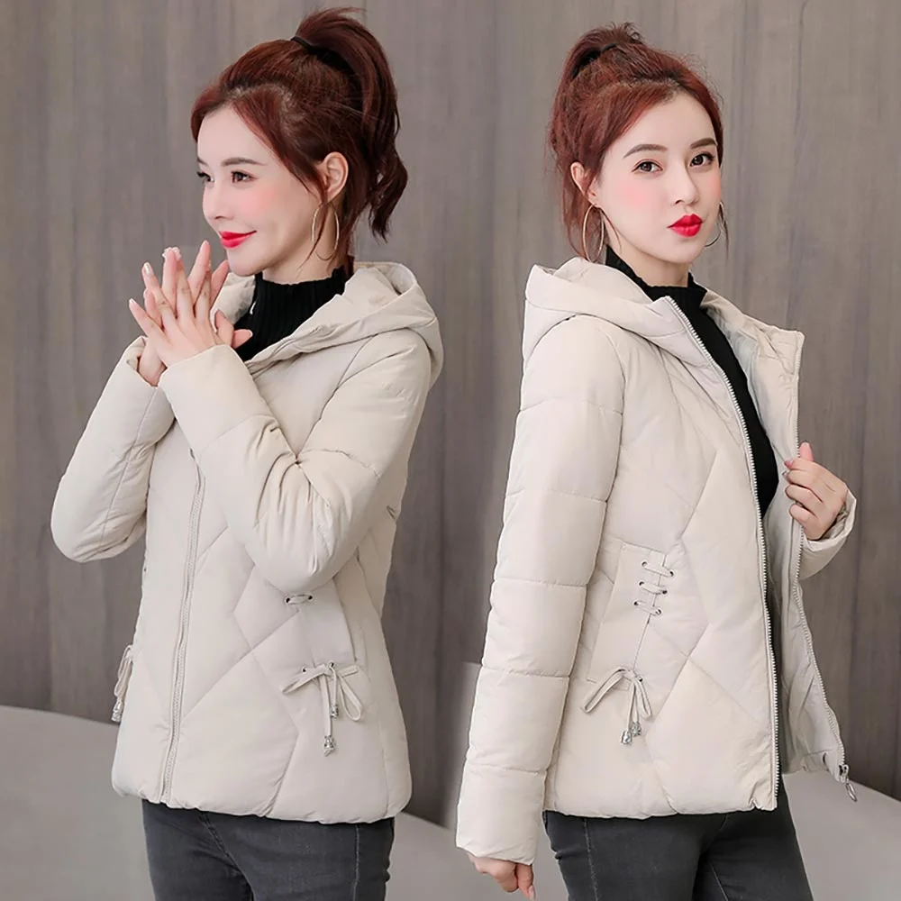Women's Winter Jacket Parkas Short New Fashion Women's Winter Coat Down Jacket 4XL Outwear Hooded Basic Jacket Women