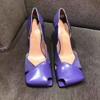 2022 summer new purple side empty retro square toe sandals horsehair stitching commuting simple stiletto shoes womens