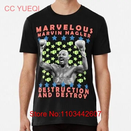 Забавный подарок удивительная футболка Marvin Hagler Destruction And Destroy милые подарки