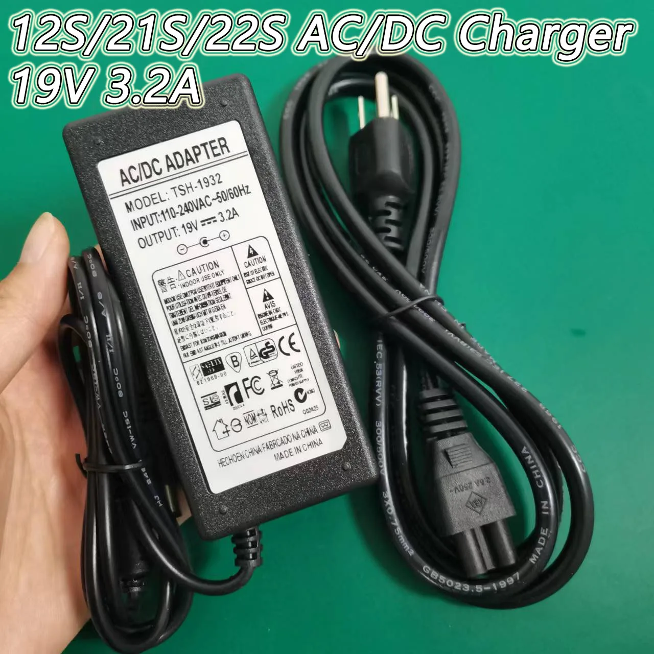 FSM-12S FSM-21S FSM-22S Optical Fiber Fusion Splicer Power Adapter 12S/21S/22S AC/DC Charger 19V 3.2A Made in China