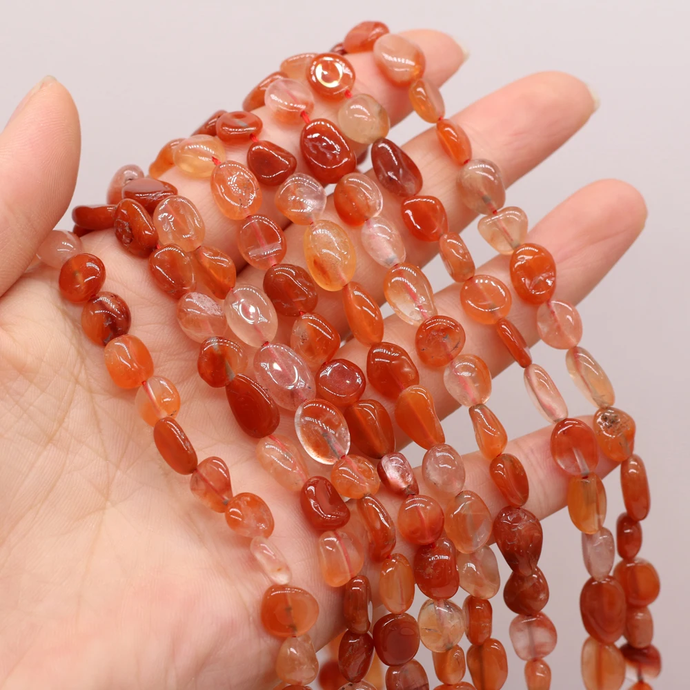 

6-8mm Natural Red Agate Beads Irregular Round Spacer Beads For Jewelry Making DIY Bracelet Necklace Strand Handmade