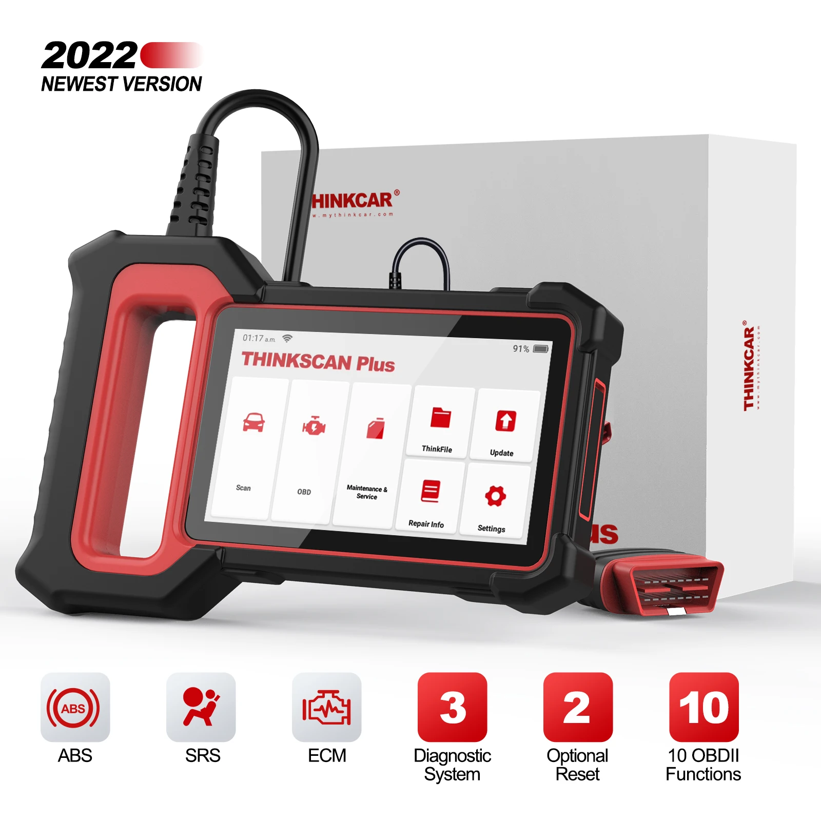 

THINKCAR Thinkscan Plus S2 obd2 Scanner All Cars Lifetime Free Update ECM/ABS/SRS 2 Optional Reset Diagnostic Scanner Tools Auto