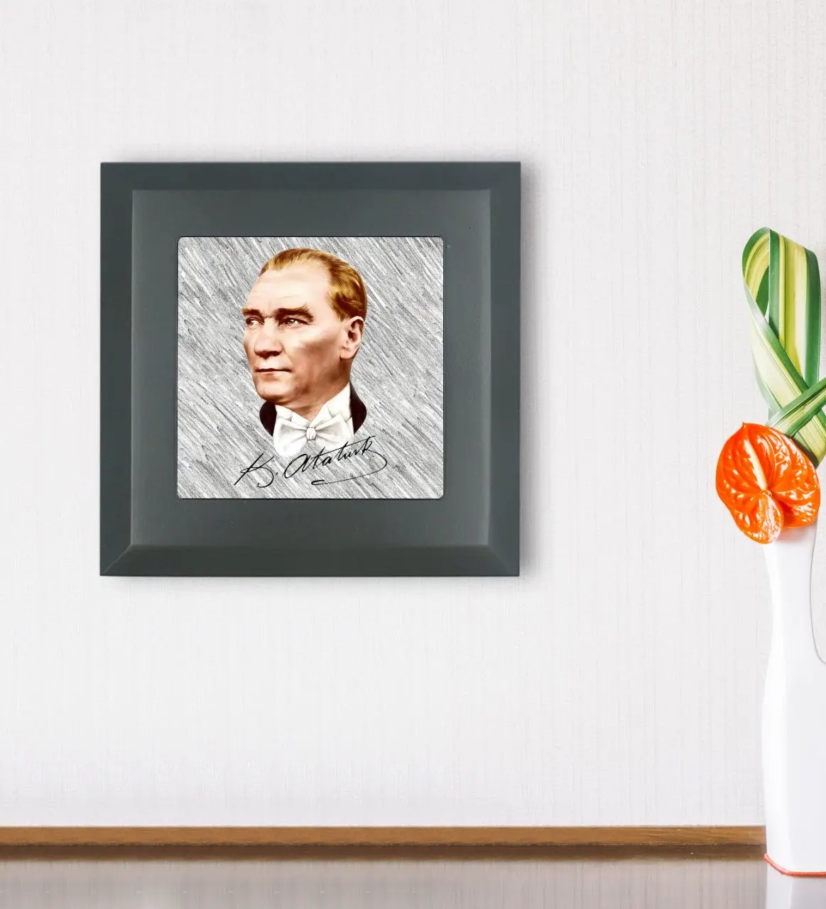 

BK подарок atatюрk дизайн дерево рамка каменная стена фотография