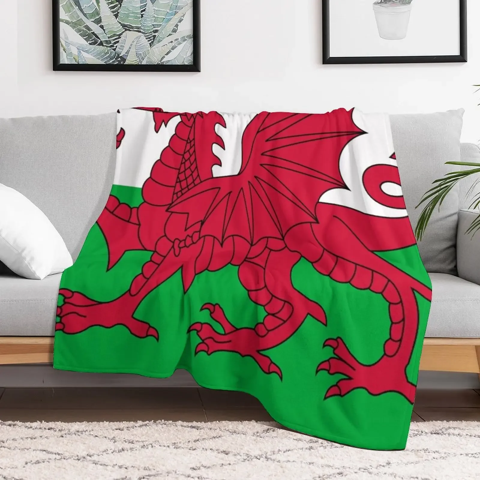 Вельшский флаг - Одеяло с красным драконом Уэльса для малышей Покрывала Одеяла