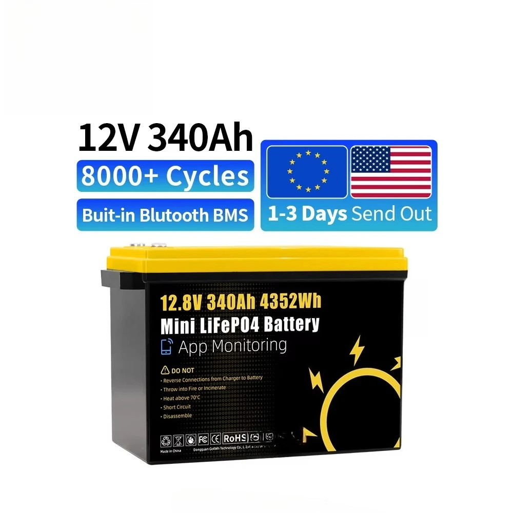 Фото GoKWh Marine 12 В Lifepo4 Литиевая батарея 340 Ач 8000 циклов США Мини 320 Ач 280 Ач 200 Ач 100 Ач 24 В LiFePO4 LFP Кемпинг Автомобиль RV Лодка №1