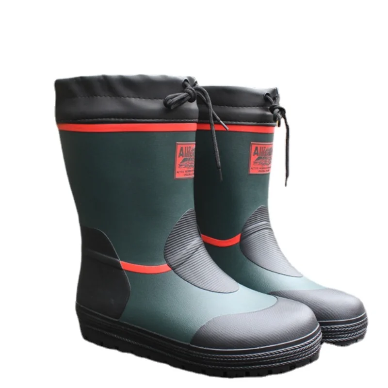 

Fall/winter Warm Waterproof Rain Boots Cotton Men's Short Tube Fishing Water Shoes Rubber Lightweight Rain Fishing Boots 39-46
