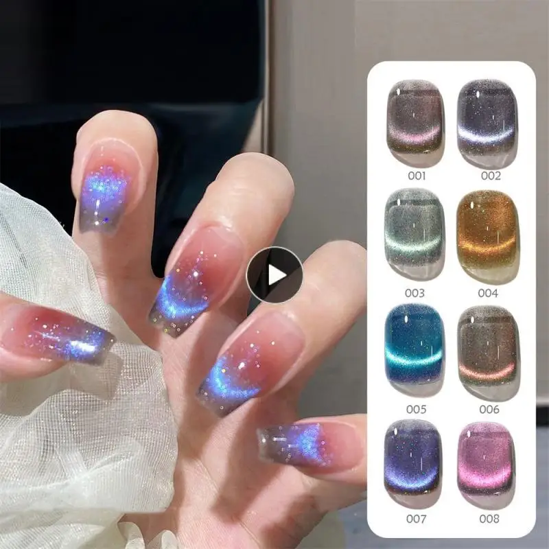 

Diamond Glitter Phototherapy Polychrome Cats Eye Nail Polish Easy To Color Fashion Semi-permanent Nail Gel Nail Tools New 8ml